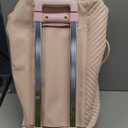 Pro Rolling Garment Bag - Detachable Handle & Extended Base, Waterproof PVC Leather with Shoe/Cosmetic Pockets, Silent Wheels for Air Travel/Weddings (48.5" Hanging System)（Pink）
