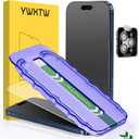 YWXTW 2 Pack for iPhone 17 Pro Matte Screen Protector 6.3 Inch + 1 Set Camera Lens Protector, [1S Pull-Out] Anti Glare Anti Fingerprint 17 Pro Glass Screen Protector, Bubble Free, Smooth as Silk