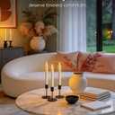 Homemory 12 Pcs Waxy Flameless Taper Candles with Remote, Flickering Battery Operated Taper Candles, Led Flameless Candlesticks Classic Tall Candle for Home, Wedding, Party, Ivory, 9.6 inches