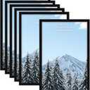 QUTREY 24x36 Poster Frame Set of 6, Black Large Picture Frames for 24 x 36 inch Photos for Wall, 24 by 36 Gallery Picture Frames