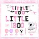 Pink Halloween Little Boo Balloon Little Boo Banner Ghost Balloons for Baby Shower Birthday Party Halloween Party Decoration