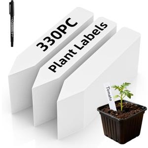3 x Cleangor 330Pcs Plant Labels with Marker Pen, 4" Plant Tags for Garden Waterproof, Reusable Plastic Plant Markers Garden Labels for Seedlings, Vegetables, Flowers, Gardening Organization Kit
