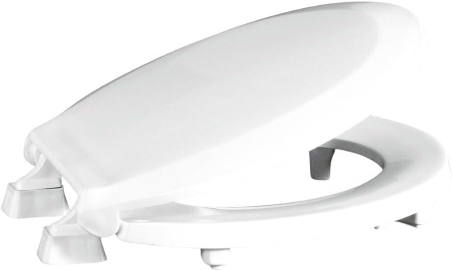 Centoco 2 inch Raised Toilet Seat for Seniors, Round, Closed Front with Cover, Plastic, Made in the USA, HL440STS-001, White