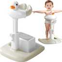 Adjustable Height Baby Shower Stand with Anti-Slip Base, Bath Shower Standing Support, Portable Bath Helper (Height: 15.74-21.65 (khaki))