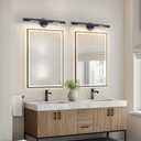 Hardwired Black Picture Light for Wall,23.6 Inch Knurled Wall Lights for Pictures Set of 2,Rotatable 360 Modern Gallery Light for Living Room Bathroom Study Room, E12 Bulbs Included