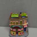 QPURP Christmas Village House with Light, Light up Market Scene Holiday Decor Building