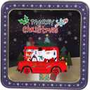 hadaaya Metal Cookie Tin with Clear Lid  Square Multipurpose Storage Container for Cookies, Candy, Snacks, Chocolate Cake, Crafts  Ideal for Parties & Gift Giving  Merry Christmas Design (1 Pack)