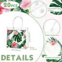 Aliceset 20 Pcs Clear Aloha Bags Hawaiian Luau Party Favors with Handles Summer Tropical Palm Leaves Goodie PVC Plastic Gift Bags for Summer Birthday Party Supplies, 8 x 8 x 3.15 Inch