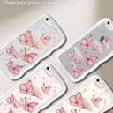 2 x Likiyami for iPhone SE Case 2022/2020/3rd/2rd, iPhone 8 Case, for iPhone 7 Case - Wave Frame Design Women Girls Cute Cover Glitter Bling Butterfly with Clear Soft Silicone Girly Fashion Shockproof
