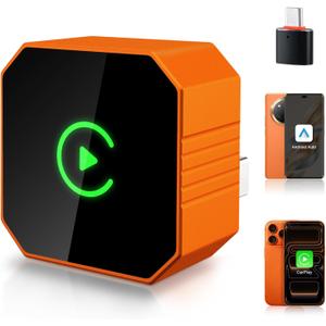 Wireless CarPlay Adapter 2026 Upgraded 2-in-1, Plug & Play for Apple iPhone iOS 10+ & Android 11+, Compact Mini USB/Type-C Port, Fast Auto-Reconnect & Stable No-Latency Connection