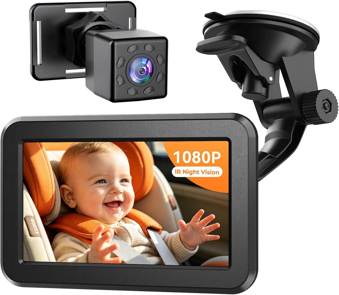 Itomoro 2026 Upgraded Baby Car Camera Monitor [1080P HD & IR Night Vision] 360° Rotation & 150° Wide Clear View Car Seat Camera for Baby Rear Facing, Easy Install & Baby Shower Must-Have