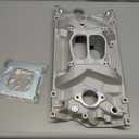 Intake Manifold Dual Plane Carbureted Cast Aluminum Compatible with Chevy Small Block 1996-2002 Vortec 5.0 305/5.7 350 SBC with Spread or Square Bore Carbs