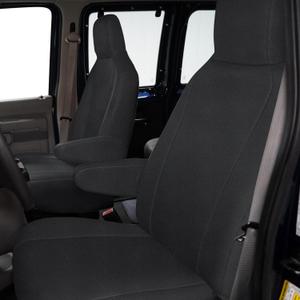 SAPUBK Custom-Fit Front Seat Covers Sets Replace for 2009-2023 Ford E150 E250 E350 Van High Back Bucket Seats, Soft Dutch Velvet Composite Foam Lining Breathable Seat Cover Cushion (Black)