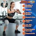 Knee Sleeves For Women Bamboo Pair Compression Leg Brace Pain Arthritis Plus Size Wraps Relief Running Sleeping Under Soft Elastic Vendas Para Rodillas Protector Gym Mujer Rodilleras Weightlifting(Gray,XX-Large)