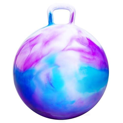 PlayZap Hopper Balls for Kids 6-12, 20 Inches Bouncy Ball with Handle, 20" Inflatable Bouncing Hopper, 50cm Bouncing Toys, Outdoor Hopping Toys for Girls Boys Gifts
