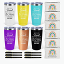 6 Set Employee Appreciation Gifts Bulk, Gift for Coworkers Teachers Nurses, 20 OZ Inspirational Stainless Steel Tumbler Makeup Bags Pen Thank You Gifts For Women Men Team Staffs