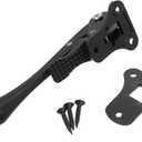 uxcell Kickdown Door Stop, One Touch Kickdown Door Stopper Holder with Non-Slip Rubber Tip and Screws, 6-Inch Metal Door Kickstand for Bottom of Door, Black