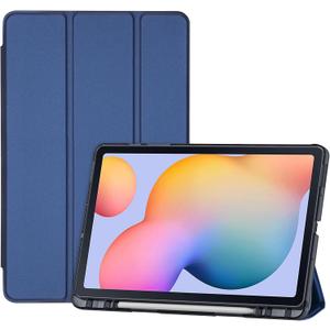 ProCase Cover for Galaxy Tab S6 Lite 10.4 Case 2024 2022 2020 with S Pen Holder(SM-P620/P625/P613/P619/P615/P610), Trifold Stand Folio Soft TPU Translucent Back Cover Support Auto Wake/Sleep, Navy
