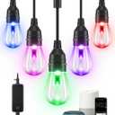 EDISHINE 96ft Smart Christmas Outdoor String Lights, Color Changing Light 36 RGBW LED Bulbs, Compatible with Alexa, Waterproof Dimmable WiFi Outdoor Lights for Backyard, Party, Holiday Decor