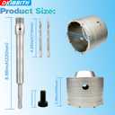 2-1/2" Concrete Hole Saw, Tungsten Steel Core Bit for Cinder Block, Brick, Rock, Plank Walls for Pipes or mini Split Lines, with SDS Plus Shank and 2 Center Positioning Drill Bits.