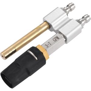2 in 1 Downstream Soft Wash Chemical Nozzle, M5 Twist Shooter Tips Nozzles, 0-60° Adjustable Spray Pattern, for 1700-6000 PSI, 3-7 GPM Pressure Washer, with 1/4 in Quick Connector