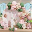 Vurxanqo Baby in Bloom Balloon Arch Kit, White Sand Pastel Pink Sage Green and Pink Balloon Garland Arch Kit for Boho Baby Shower Decoration for Girl Birthday Party Decoration