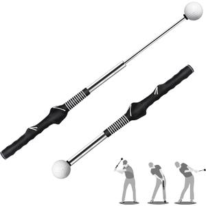 Seticek Retractable Golf Swing Training Aid,Rhythm Click Sound Warm Up Golf Swing Trainer,Golf Grip Trainer Attachment -Strength & Tempo Training for Chipping Hitting,Golf Accessories for Men