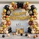 Black Gold Cheetah Print Balloon Arch Kit, Black Brown Balloons Garland with 4D Foil Leopard Balloon for Cheetah Print Safari Jungle Wild Birthday Party Decorations