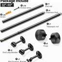 YaFex Heavy Duty Curtain Rods 32-90 Inch, 1 Inch Adjustable Black Curtain Rod for Windows, Long Window Treatment Rods with Aluminium Finials, Easy Installation