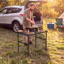 Anbte 3ft Folding Camping Grill Table Max 27.5", 2 Adjustable Height, Black, 35"L x 21.6"W x 27.5"H