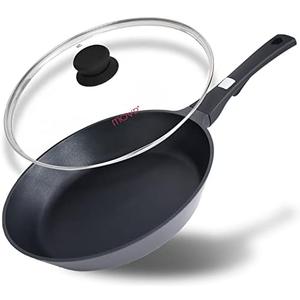 Frying Pan Nonstick Skillet Cookware: Skillet 12-inch Nonstick with Lid Stainless - Non Stick Cooking Frying Pan Induction Compatible - Handle Cool PFOA-Free for Home Camping Kitchen Party Outdoor