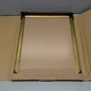 12x16 Wood Picture Frame Gold, Ornate Natural 16x12in Frame, Modern Golden 12 x 16 inch Gallery Wall Photo Poster Frame with HD Plexiglass, Horizontal Vertical Wall Mounting Display 1pcs