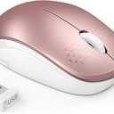 seenda Wireless Mouse, 2.4G Noiseless Mouse with USB Receiver Portable Computer Mice for PC, Tablet, Laptop, Notebook - Rose Gold&White