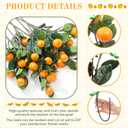 Daifunli 20 Pcs Artificial Tangerine Branches 25 Inch Realistic Faux Oranges Fruit with Green Leaves Simulation Orange Branch Decorative Kumquat Tangerine for Vase Home Party Decoration (6 Oranges)