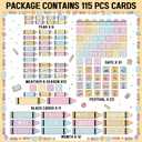 Tenceur 115 Pcs Pastel Calendar Pocket Chart Set Classroom Crayon