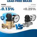RVGUARD RV Water Pressure Regulator Valve With An Adjustable Knob, Tool-Free, CSA Approved, Lead-Free Brass Water Pressure Reducer with Gauge and Inlet Screen Filter for RV Camper Travel Trailer