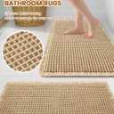 Smiry Waffle Bath Mat 24x17, Extra Soft Absorbent Bathroom Rugs, Non Slip Machine Washable Quick Dry Bath Rugs for Bathroom Floor, Tub, Shower, Home Decor Accessories, Brown