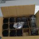 AOZITA 14 Pcs Glass Spice Jars with Black lids - 4oz Empty Square Spice Bottles and Spice Labels - Black Shaker Lids and Airtight Metal Caps - Silicone Collapsible Funnel Included