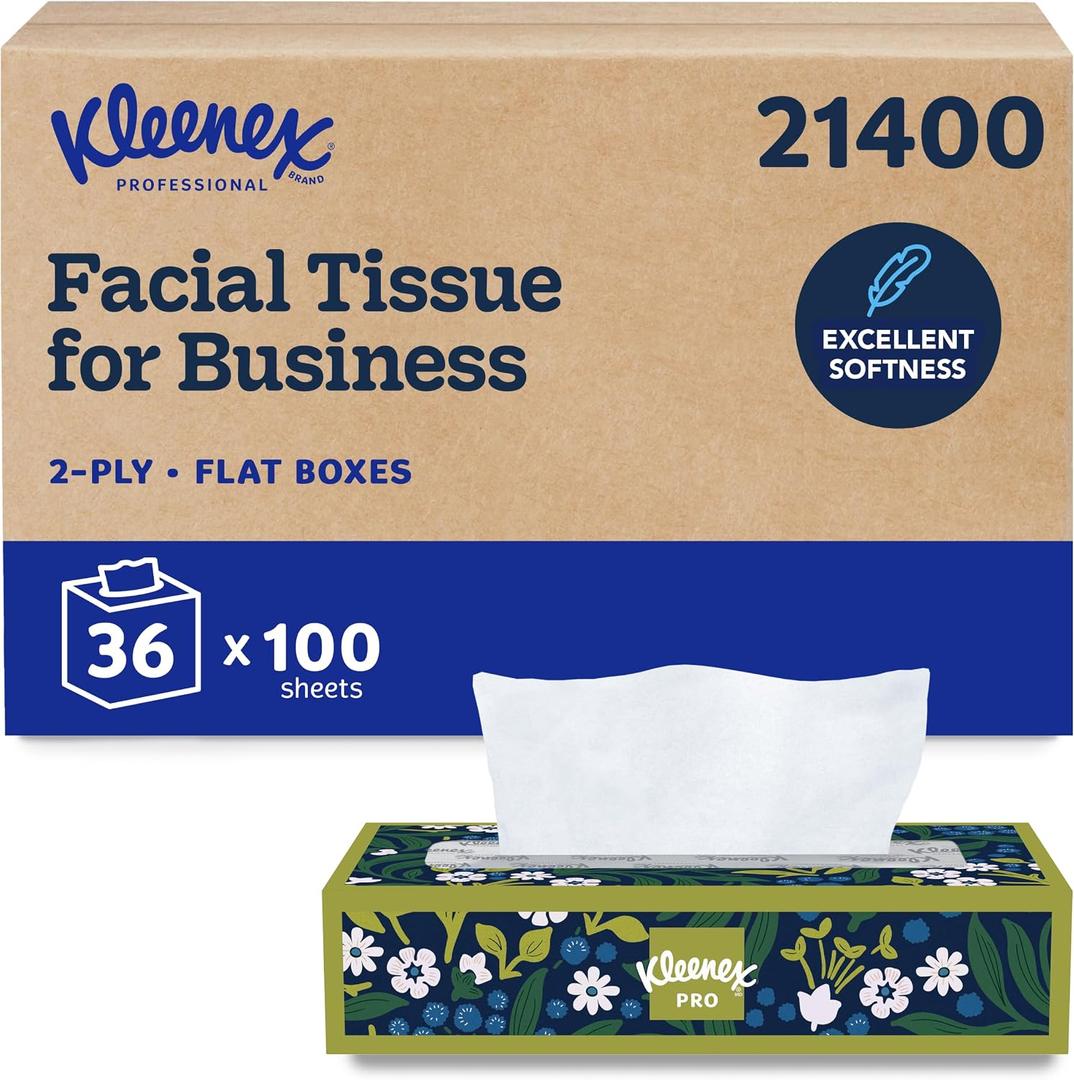 Kleenex Professional Facial Tissue, Bulk, 36 Boxes x 100 Tissues (21400)