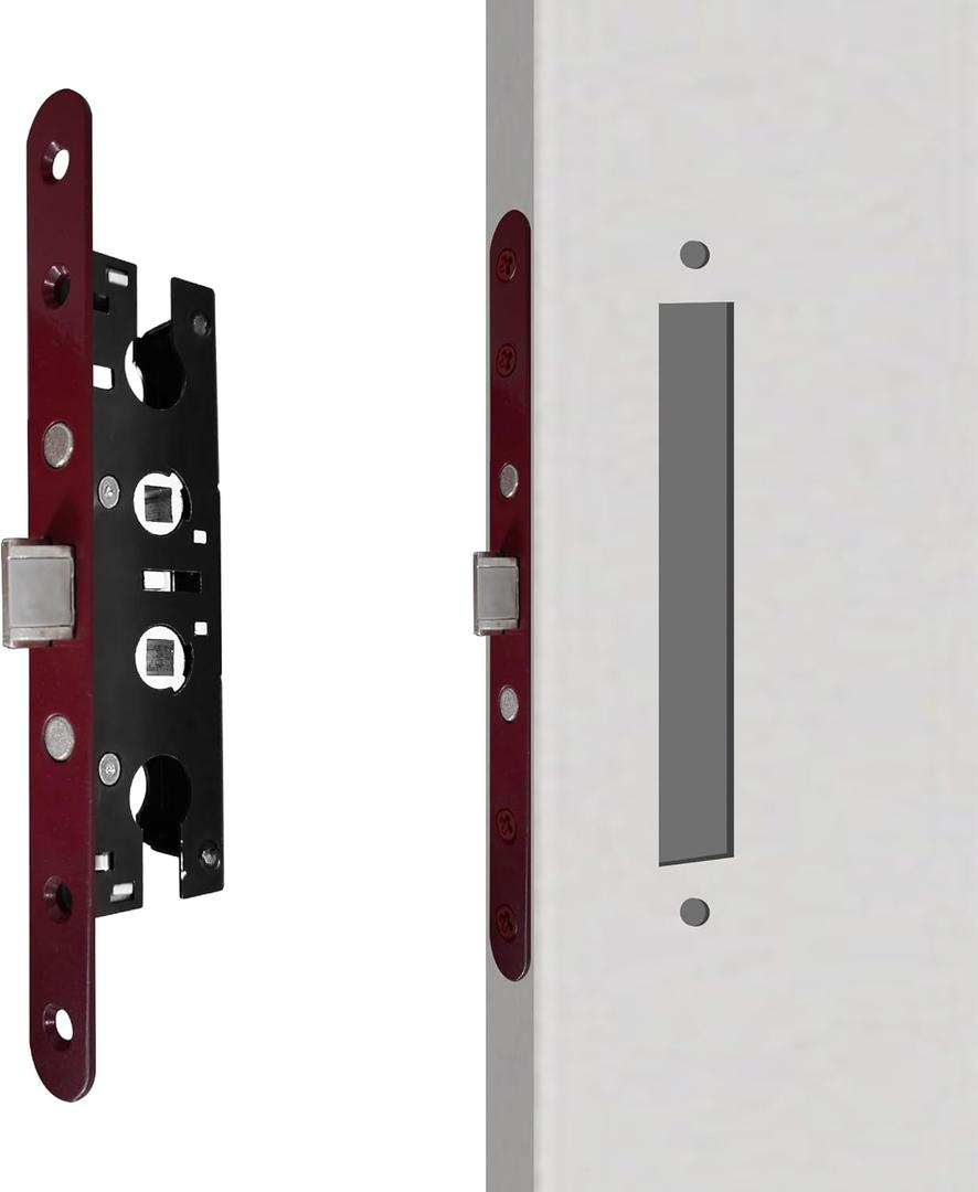 2 Point Bolt Mortise Lock Body, Pella Storm Door Lock Replacement, 2-1/ 2" Handle PZ, Red