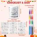 Thanksgiving Color Your Own Mugs for Kids-12Pcs Fall Bulk 8oz Personalized Coffee Mugs with 36Pcs Insert Paper Autumn Pumpkin Turkey DIY Plastic Cups for Thanksgiving Harvest Holiday Party Supplies