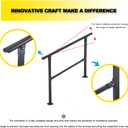 4 Steps Handrail for Outdoor Steps, Premium Aluminum Alloy Railing Set, Porch Railing Kit,Free Installation Kits Included, Used Under Harsh Weather Conditions,Rust Free for 3-4 StepsSet of 1
