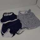 Aleumdr Womens Athletic 3 Piece Tankini Swimsuits with Shorts Swim Tank Tops with Sports Bra and Boyshorts Bathing Suits (Small, Stripe)