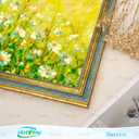 16x24 Frame Gold Blue, Elegant Floral 24x16 Picture Frame, for 16 x 24inch Gallery Photo Pic with HD Plexiglass, 1.5in Widen 1in Thick, Horizontal Vertical Wall Display
