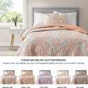 Comfort Spaces Reversible Quilt Set-Vermicelli Stitching Design All Season, Lightweight, Coverlet Bedspread Bedding, Matching Shams, Twin/Twin XL (66 in x 90 in, Gloria Damask Coral 2 Piece
