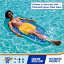 SwimWays Spring Float Premium Suncatcher Pool Lounger for Swimming Pool, Inflatable Pool Floats Adult with Fast Inflation for Ages 15 & Up, Aqua 