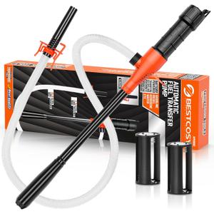 Portable Transfer Pump Battery Operated Electric Siphon Pump for Gas, Fuel, Diesel, Water Transfer 2.4 GPM Flow Oil Extractor, 47 Inches Hose-Easy to Use Hand Fuel Pump, Multi-Use Siphon Transfer Pump (1 Pack of Orange)