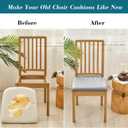 HFCNMY Seat Covers for Dining Chairs, 6 Pack Stretch Waterproof PU Dining Chair Seat Covers Removable Washable Kitchen Chair Seat Covers with Elastic Bands,Light Gray