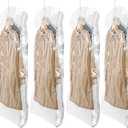 TAILI Hanging Vacuum Sealer Storage Space Saver Bags for Clothing, Suits and Jackets, Closet Organizers, 6 Pack Jumbo Clear