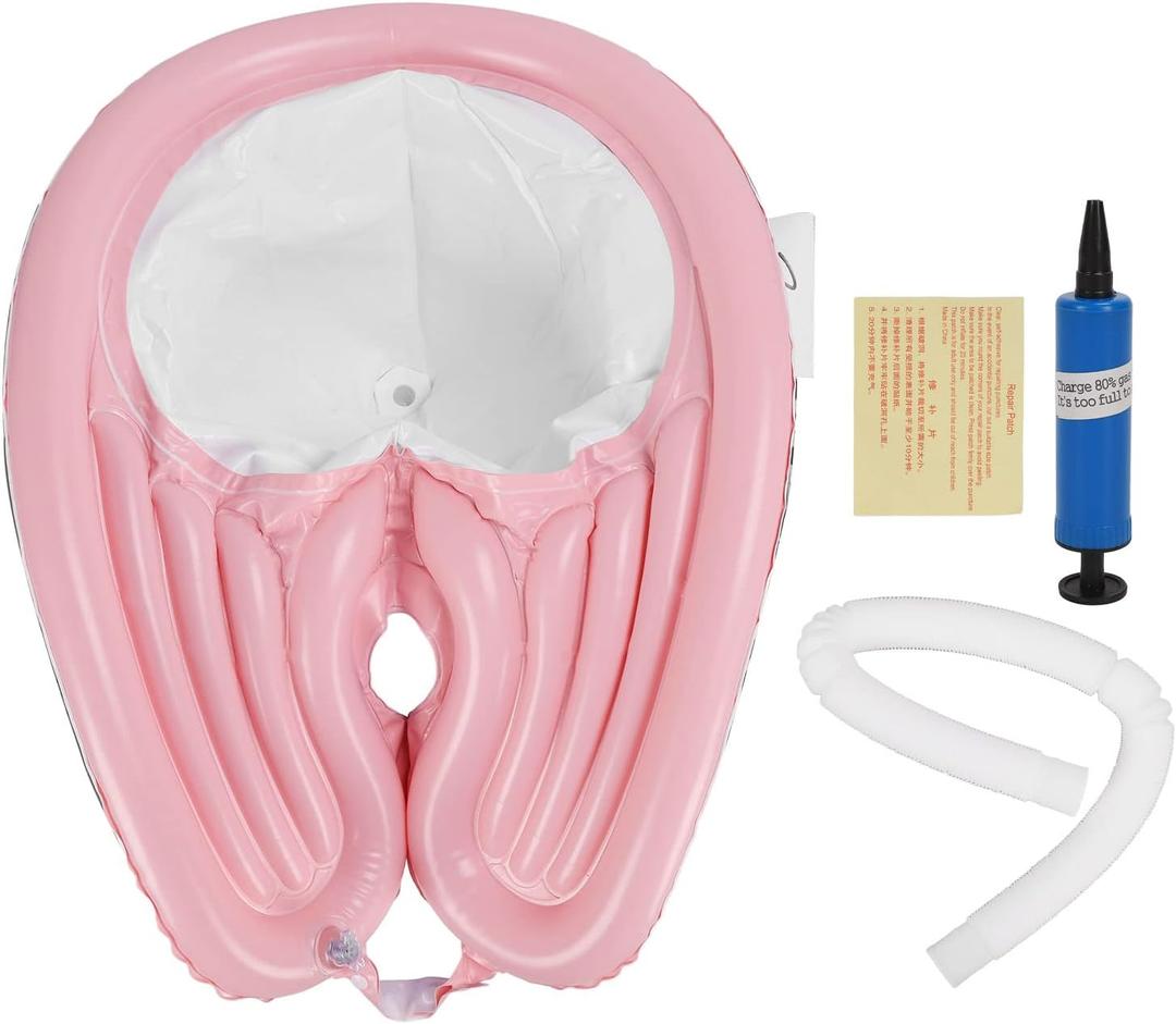 Inflatable Shampoo Bowl, Hair Washing Sink with Detachable Washing Basin for Bedridden, Lightweight Foldable Hair Washing Sink Drain Hose